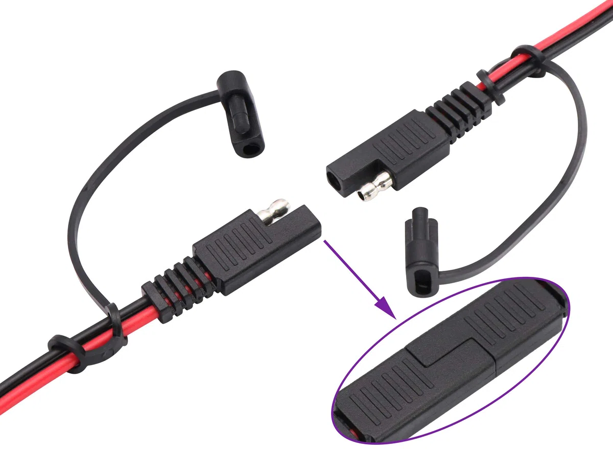 16AWG Spina Accendisigari Maschio a SAE Maschio Sgancio Rapido Connettore di Disconnessione Adattatore prolunga Cavo Ricarica con Fusibile e Interruttore(2,4M/7,8Piedi-M)