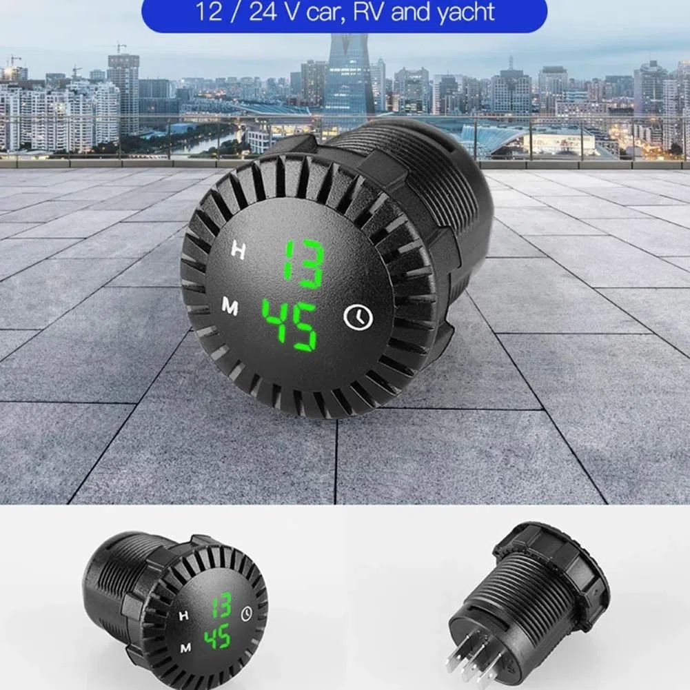 Orologio LED Tattile per Auto e Moto - Digitale Impermeabile 12V/24V - Mini Display 2,01 Pollici - Per Auto, Navi, SUV