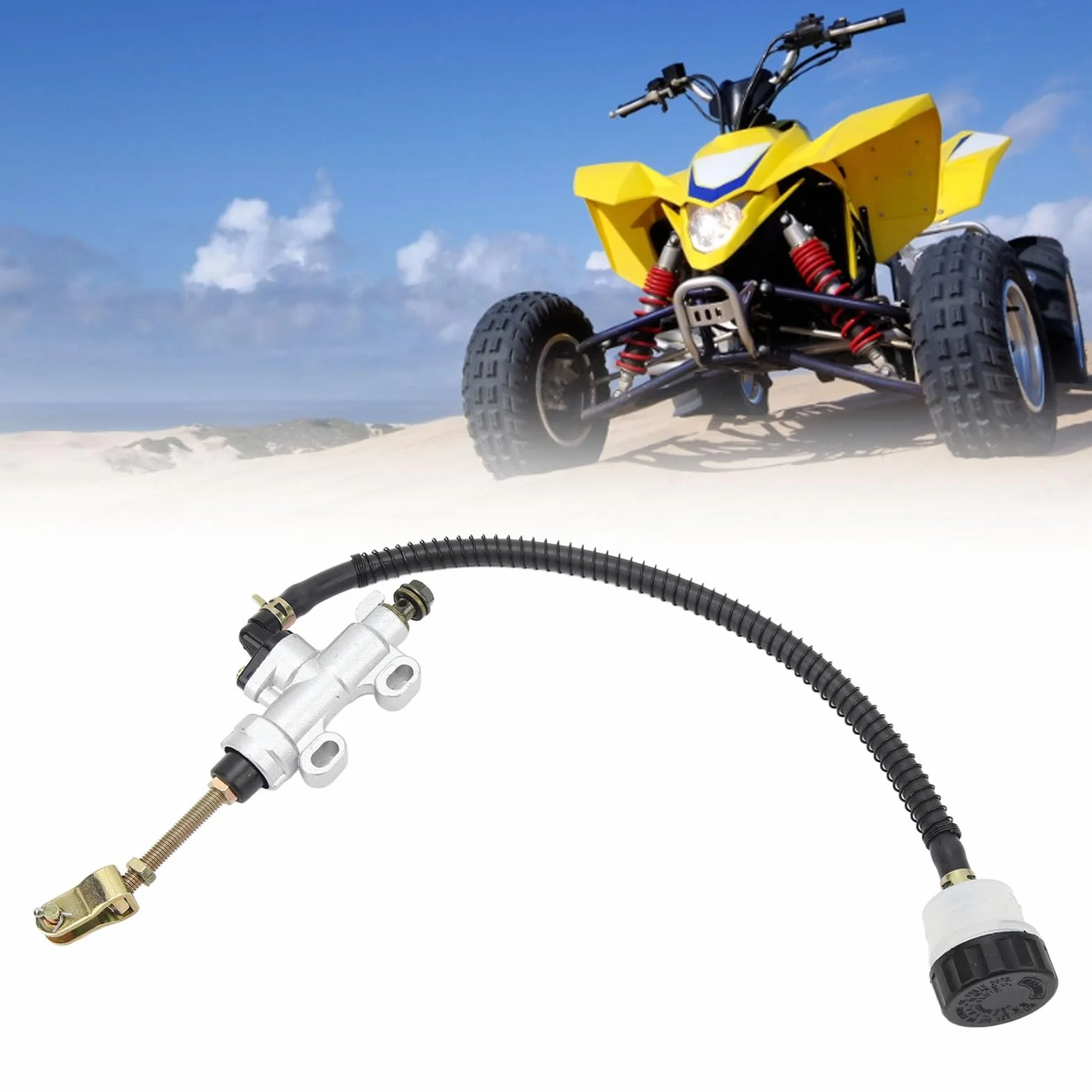 Pompa Freno Idraulica a Pedale Posteriore Premium per Moto, Adatta per Cilindro Principale per Dirt Bike ATV, Eccellenti Prestazioni di Frenata per la Maggior Parte dei Motociclisti (WHITE)