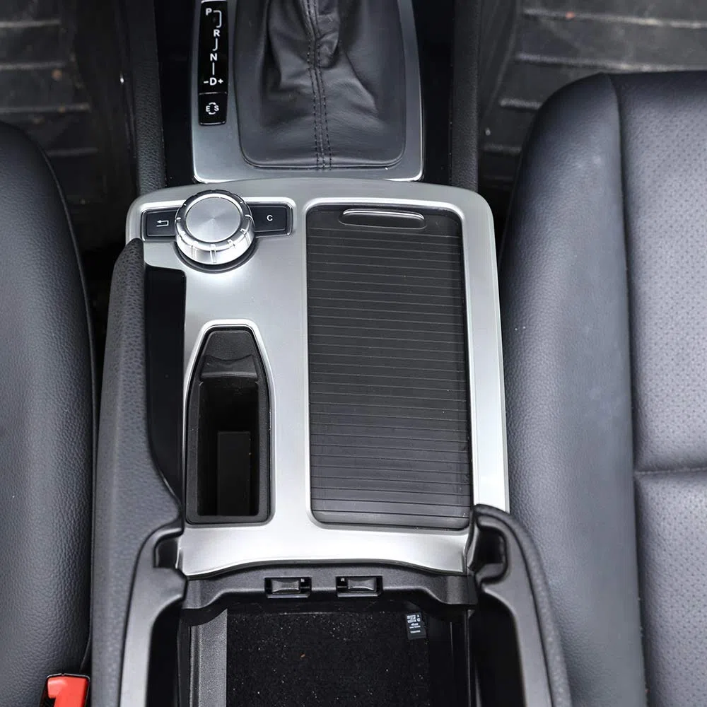 per classe C W204 2008-2014 auto ABS argento opaco console centrale portabicchieri telaio trim accessorio per Benz classe E W212 Coupe W207 C207