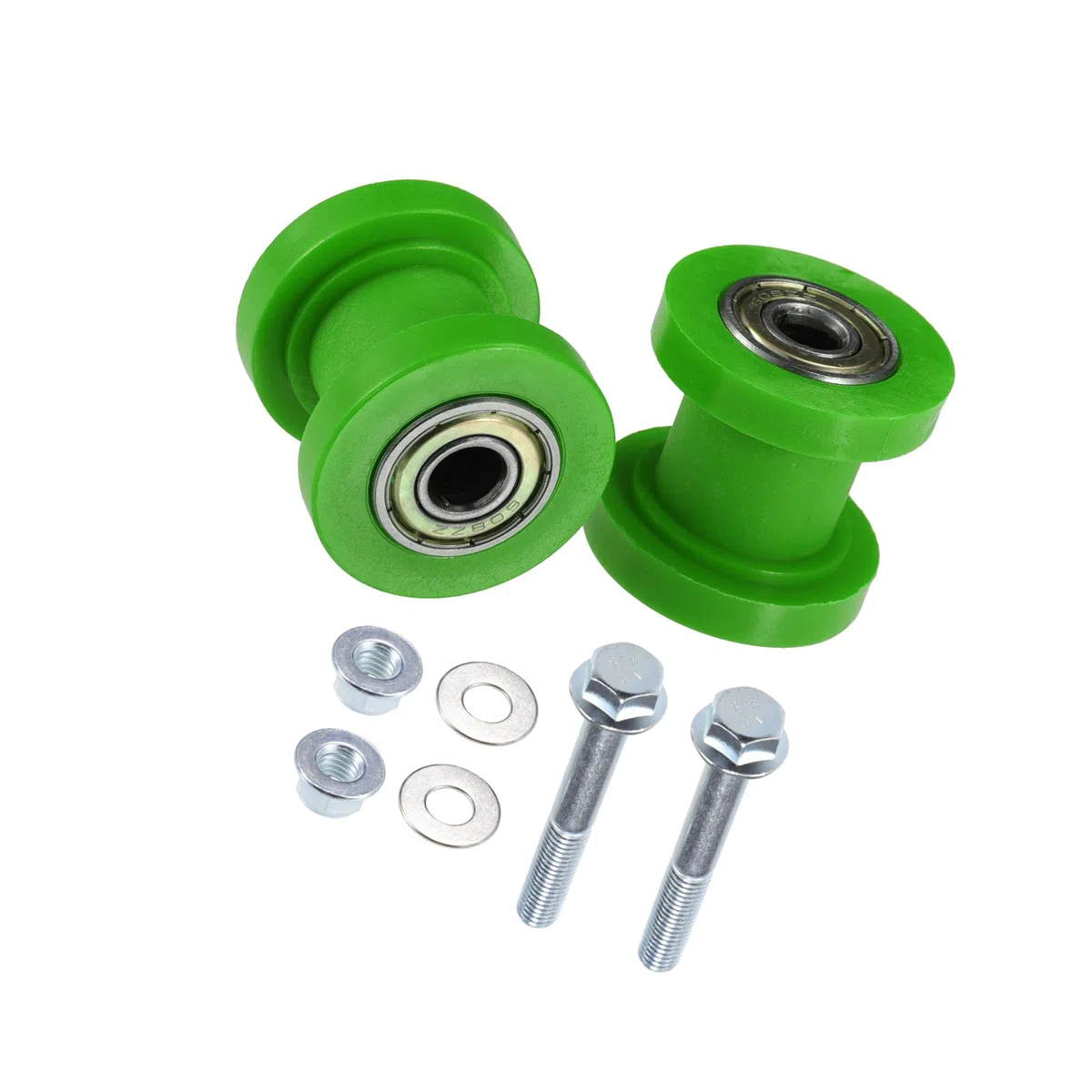 Tendicatena a rullo per moto, ATV, 8 mm, 2 set, verde, design elegante