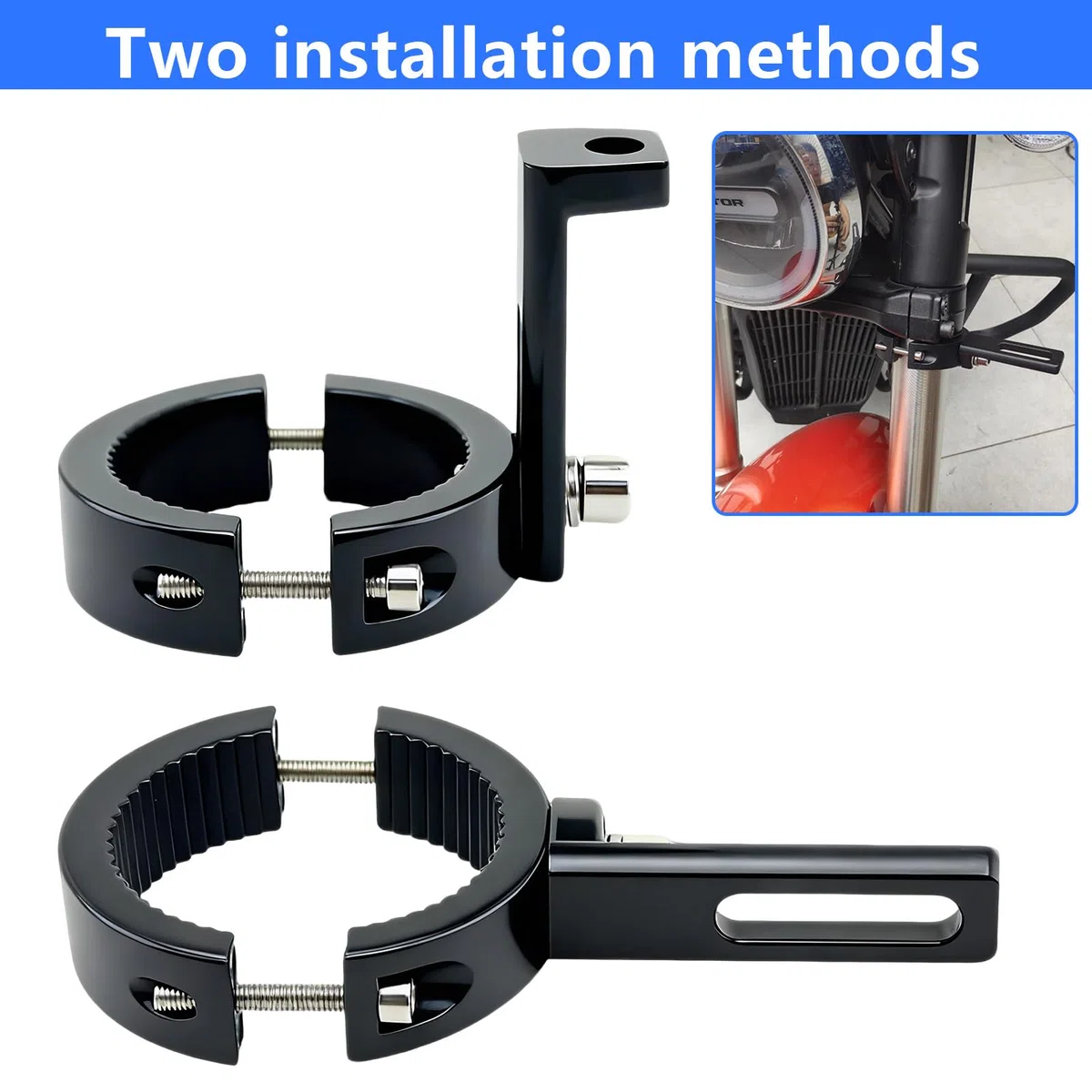 2 Pezzi Staffa Supporto Faro Moto, Staffa di Montaggio Fari Led Universale Regolabile da 38-60 mm per Moto/Auto/Camion