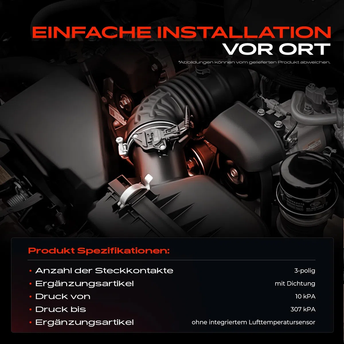 Frankberg Sensore pressione collettore di aspirazione 3-Poli Compatibile con Ecosport Focus III Turnier Fiesta VI CB1 CCN B-Max JK C-Max II DXA/CB7 DXA/CEU LR038762