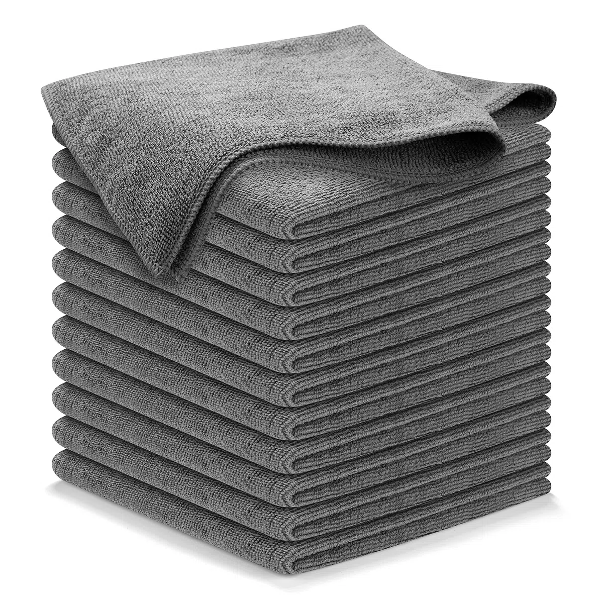 Confezione da 12 panni in microfibra ultra assorbenti per dettagli auto, tessuto grigio premium per una lucentezza senza striature su auto, specchi e superfici domestiche - (30 x 30 cm)