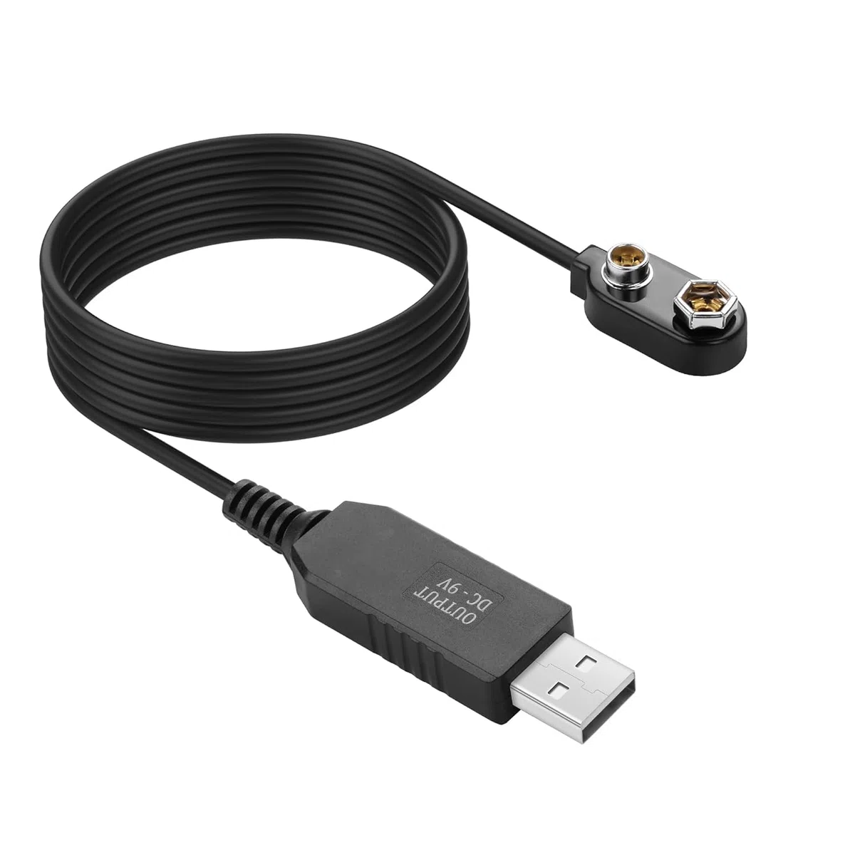 YAODHAOD Clip per batteria da 9 V con connettore USB-A, cavo da 100 cm, clip con connettore tipo I, clip per batteria per blocchi da 9 Volt, connettore a scatto per microfoni, giocattoli, interni