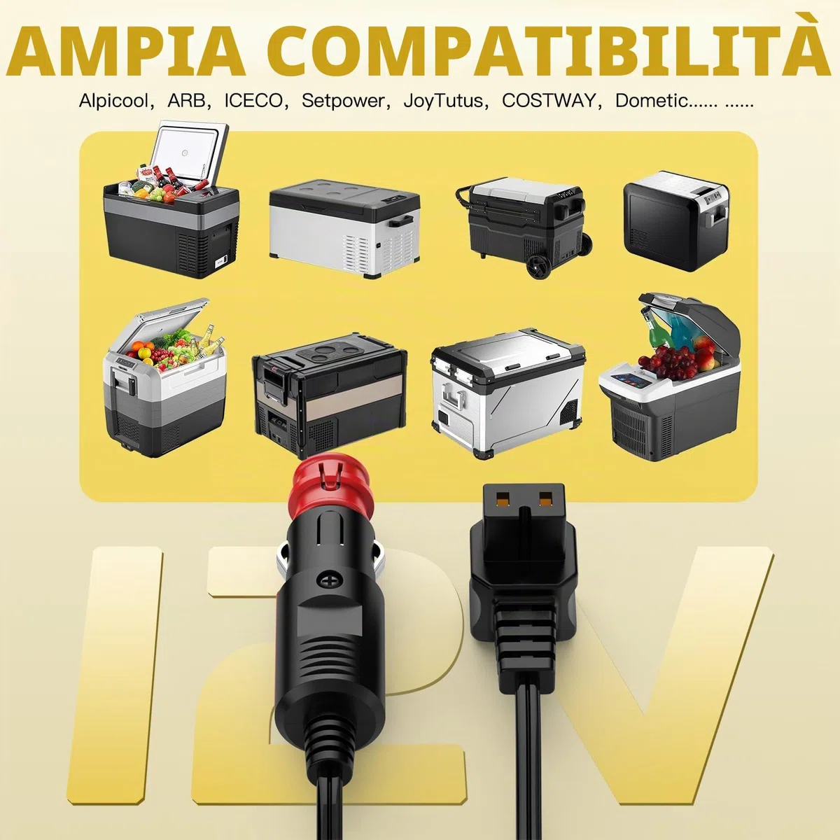 Cavo di Prolunga per Refrigeratore Auto 12V per Compressore Frigorifero per Auto Alpicool, Dometic, Waeco CF CDF, ARB, ICECO, Setpower, 3,5 M 12V Spina Cavo Frigorifero per Auto
