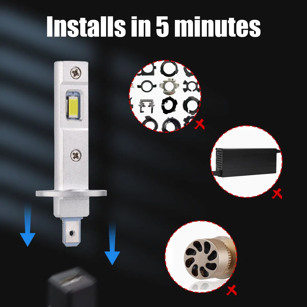 2pz Lampadina LED H1, Super Luminosa Bianco Freddo Lampadine Faro LED H1 Dimensione Mini 1:1 Collegare & Usare 6500K IP68 Impermeabile per Fari Fendinebbia Luce Interna Luci Targa