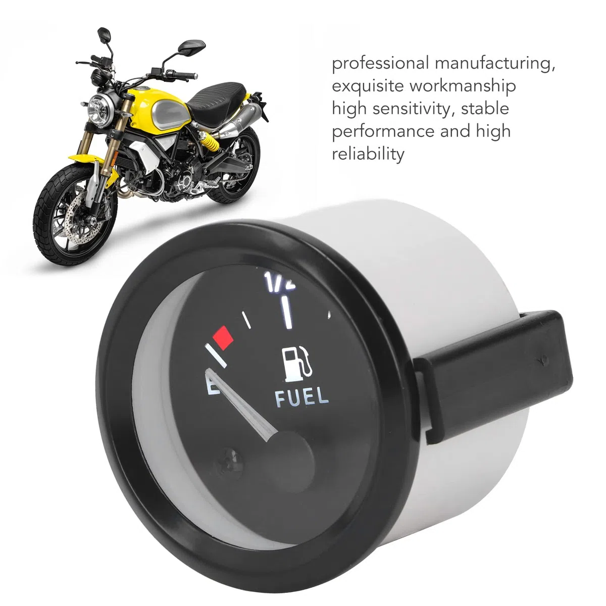 Indicatore Livello Carburante Universale da 2 Pollici Misuratore Serbatoio Carburante Moto con Retroilluminazione a LED Per Modelli Modificati a Benzina