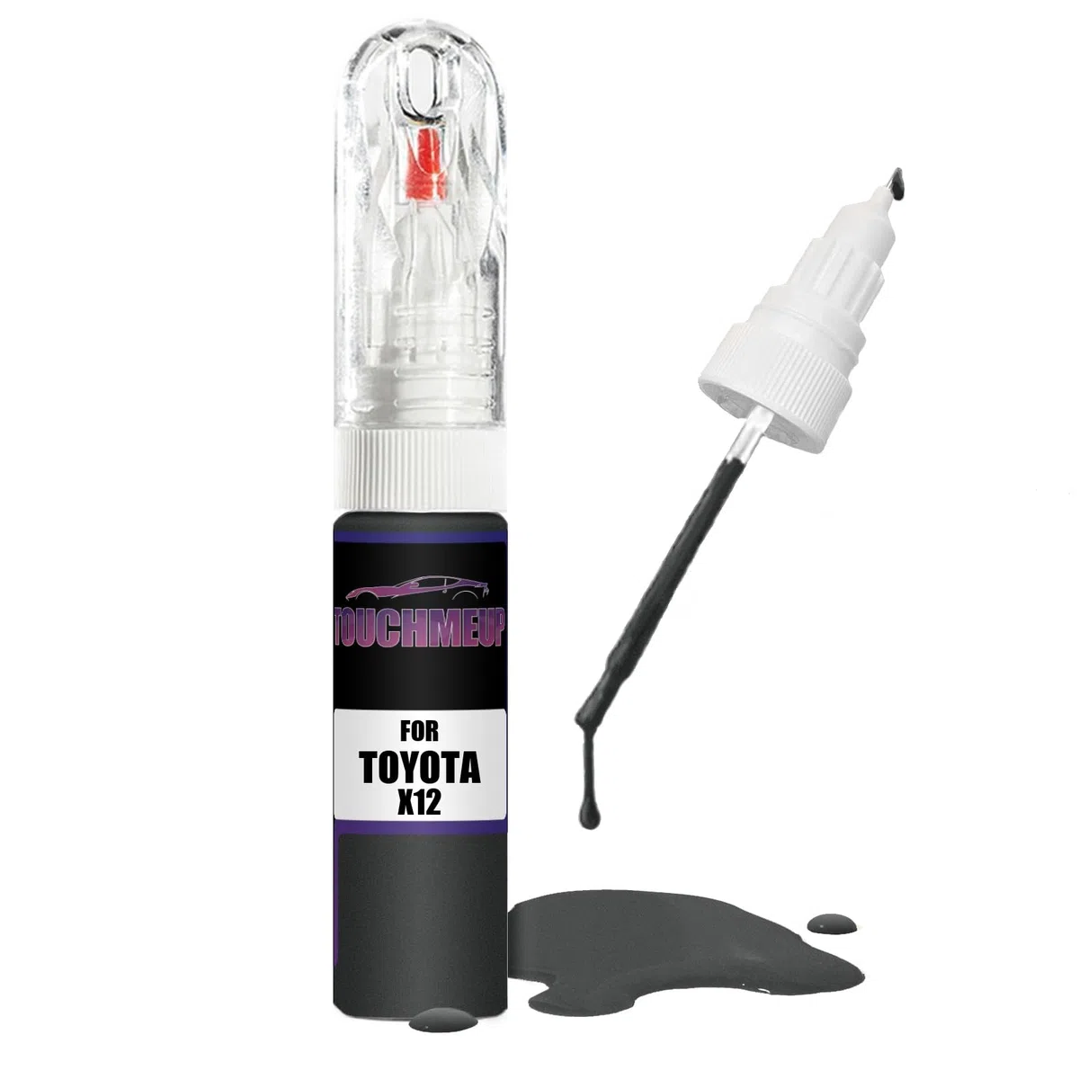 Penna per ritocchi per Toyota, colore nero metallizzato X12, kit di riparazione per graffi e scheggiature
