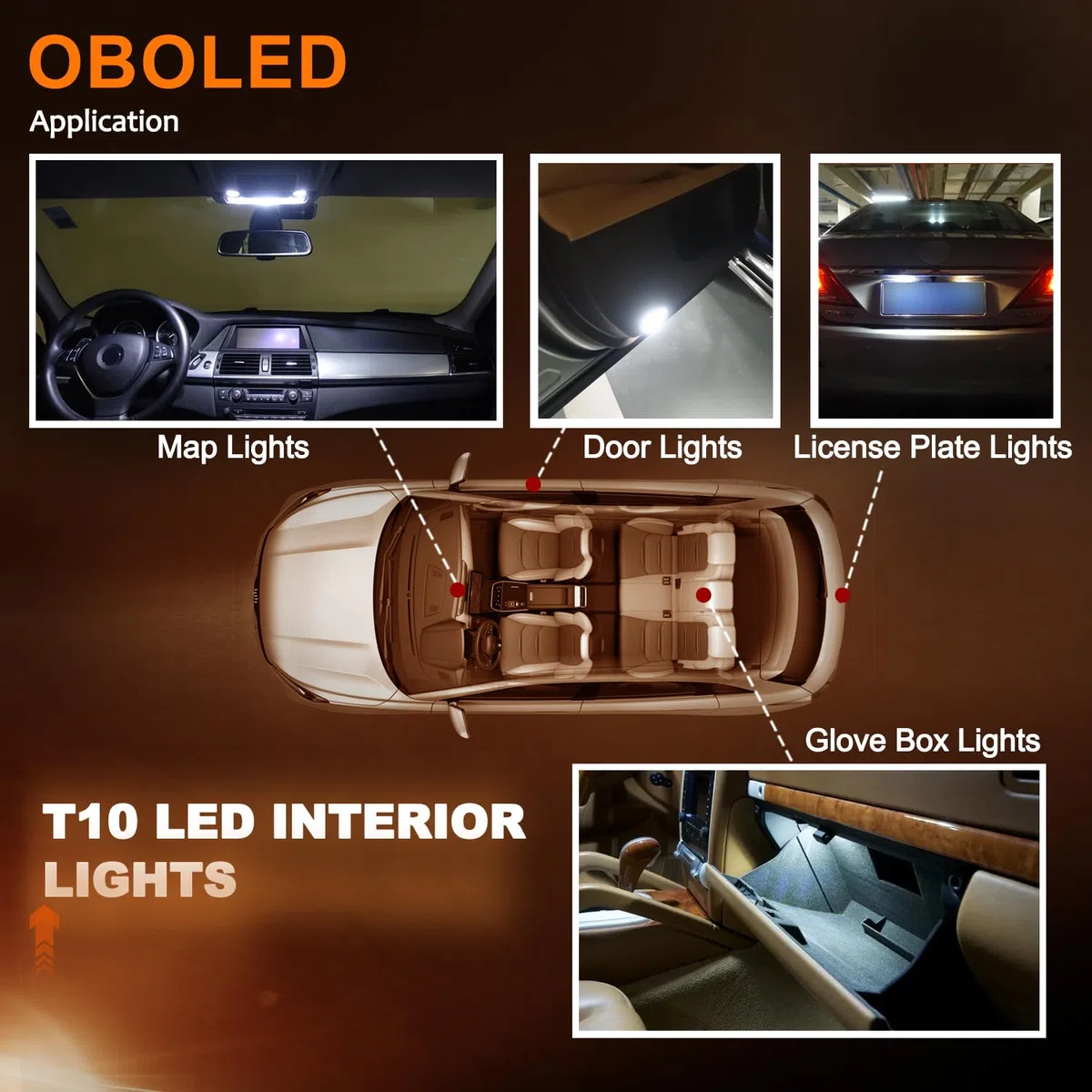 T10 W5W LED Lampadina CANBUS 194 501 168 24SMD per Auto LED Luci Interne Plafoniera Mappa Targa Posizione Cupola Cortesia Luce 12V 6500K Bianco 10 Pezzi