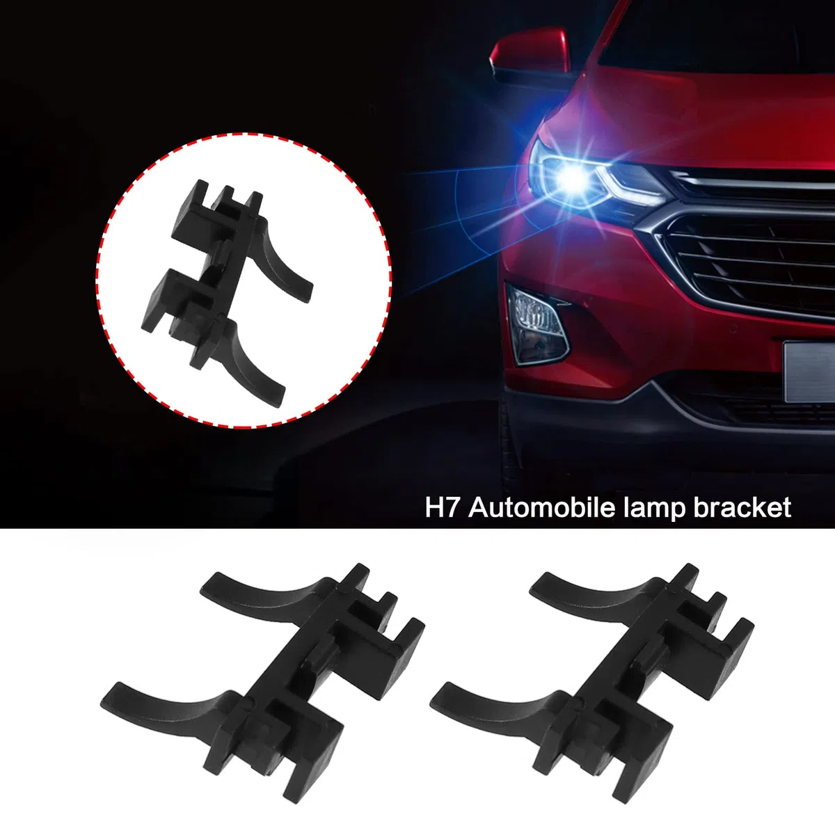 4x H7 Led Faro Lampadina Fermo H7 LED Lampadine Portalampada Adattatore Base Staffa di Montaggio Clip Plastica Compatibile con Discovery Focus 2017 500 MK3 MK35