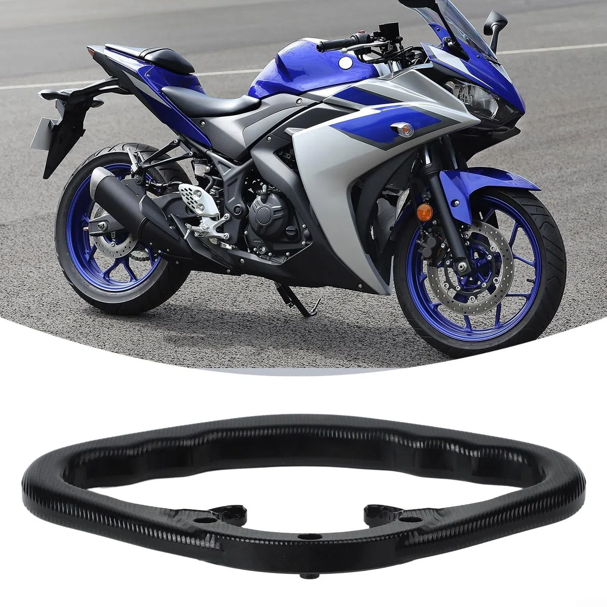 YJDOORPLAY Barra di Presa Antiscivolo per Serbatoio Passeggero Moto Maniglia di Sicurezza CNC Alluminio Per Yamaha FZ1 FZ6 R1 R6 Barra di Presa Maniglia Serbatoio Alluminio Moto Supporto di Sicurezza