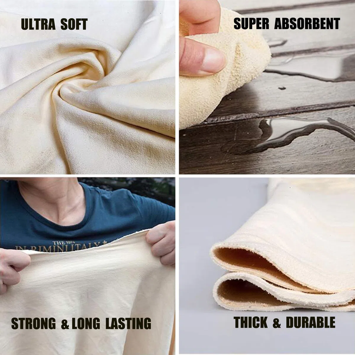 KAHEIGN Asciugamano per Camosci Asciugatura Auto, 60 x 90cm Asciugamano per Asciugatura Assorbente in Pelle Scamosciata per Lavaggio Auto in Tessuto Scamosciato