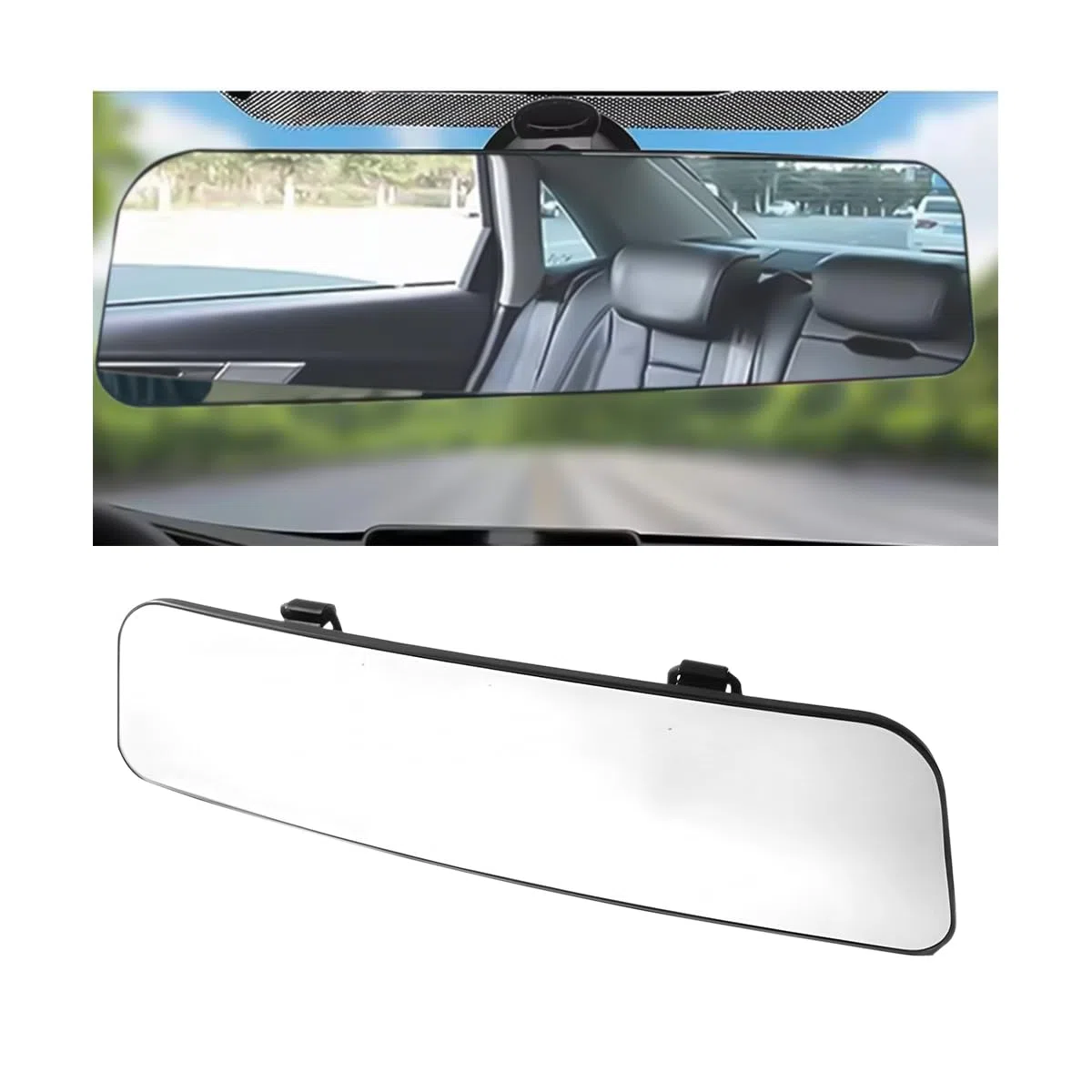 JNNJ Specchietto Retrovisore Interno Auto Regolabile Di Aspirazione, Infrangibile (Specchio Bianco)