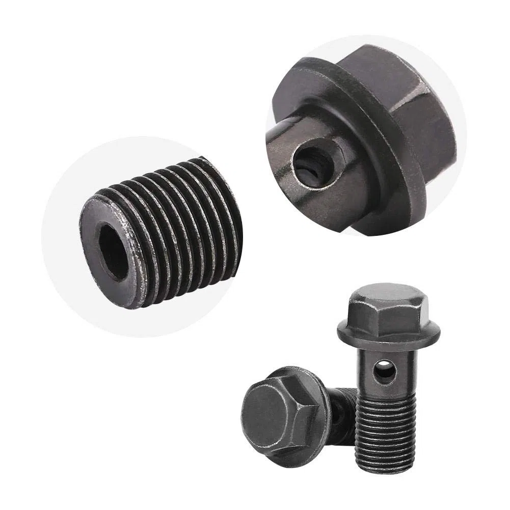 Jadeshay Bullone,5 pezzi Moto Freno Banjo Bulloni Kit Pinza Freno Cilindro Maestro M10 * 1,0 mm Bullone Banjo Bulloni e Raccordi in Acciaio Banjo Bolt Sigillante