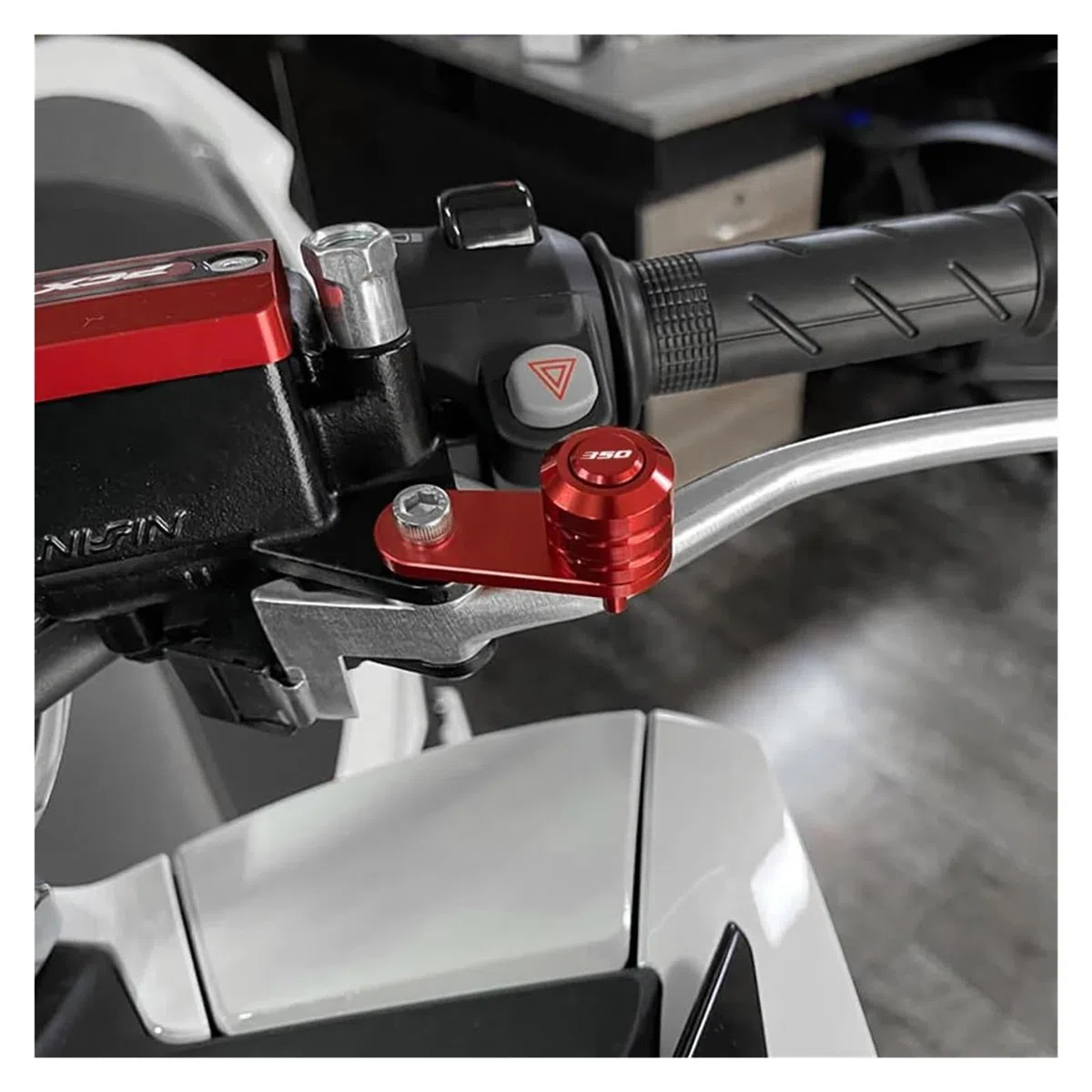Per H&ONDA Nss Forza 750 350 300 250 125 Leva Freno Moto Interruttore Di Parcheggio Pulsante Blocco Semiautomatico(Silver3)