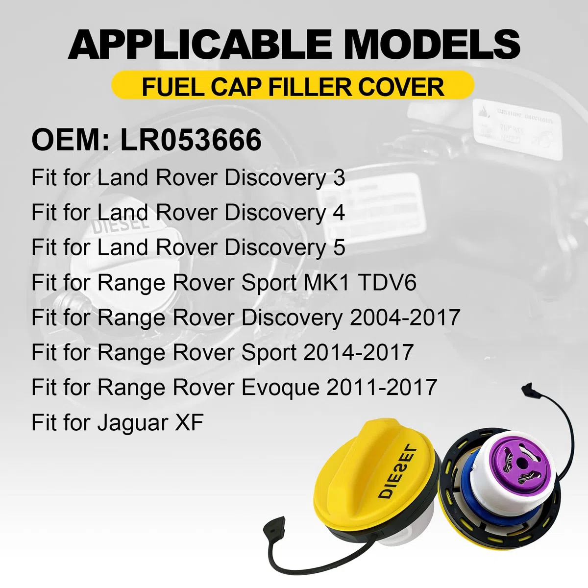 LR053666 - Tappo serbatoio diesel per Range Rover Discovery Evoque Sport 3 4 5 MK1 TDV6