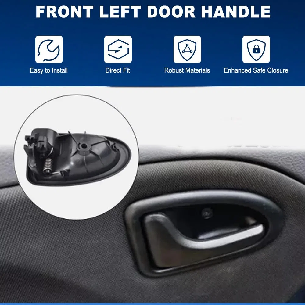 Maniglia per portiera auto, maniglie per porte interne, maniglia per serratura compatibile con Opel Vivaro 2001-2014 compatibile con Renault, nera anteriore sinistra
