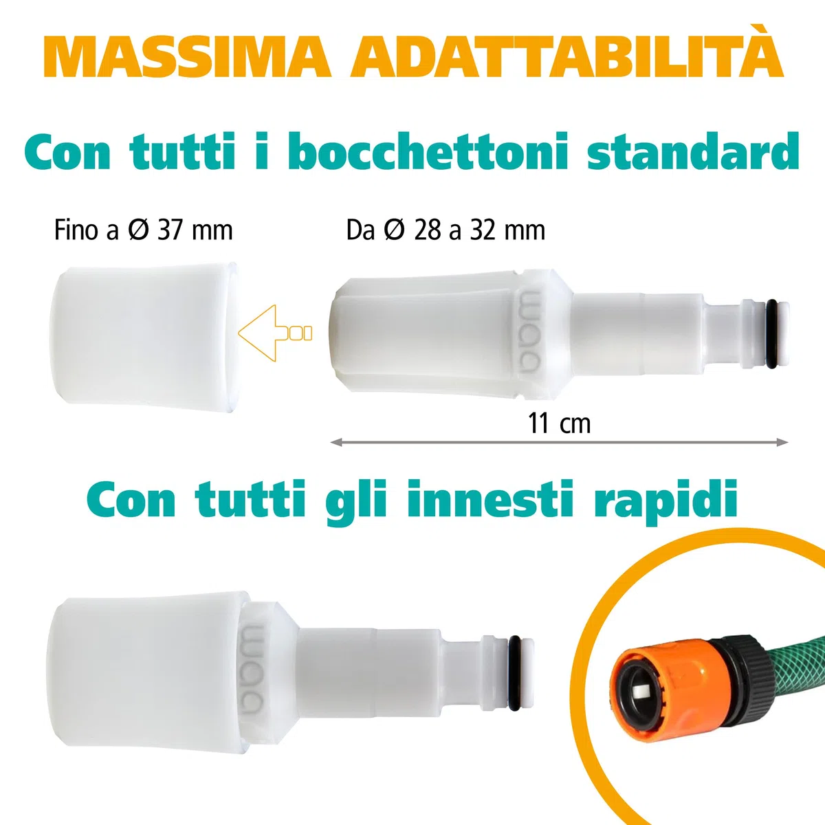 waa - Tappo Acqua Camper Universale, Adattatore Automatico per Carico Serbatoio, 3 Sfiati d’ Aria, Igienico, Sicuro, Semplice, Adatto a Bocchettoni da 28 a 37 mm, Compatibile con Gli Innesti Rapidi
