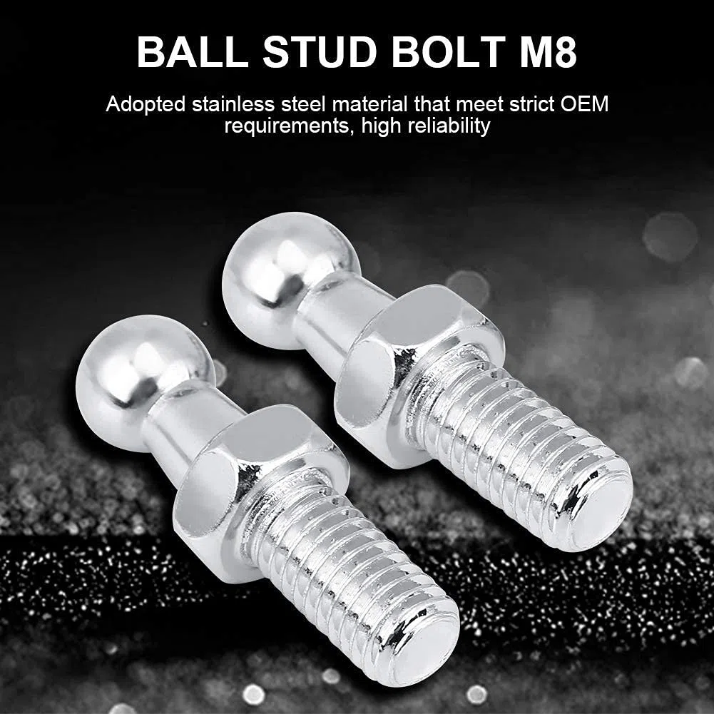 Aramox Bulloni Prigionieri M8 in Acciaio Inox per Gas Struts Testa a Sfera, 2 Pezzi, 2 Piece M8 Stainless Steel Ball Stud Bolts for Gas Struts