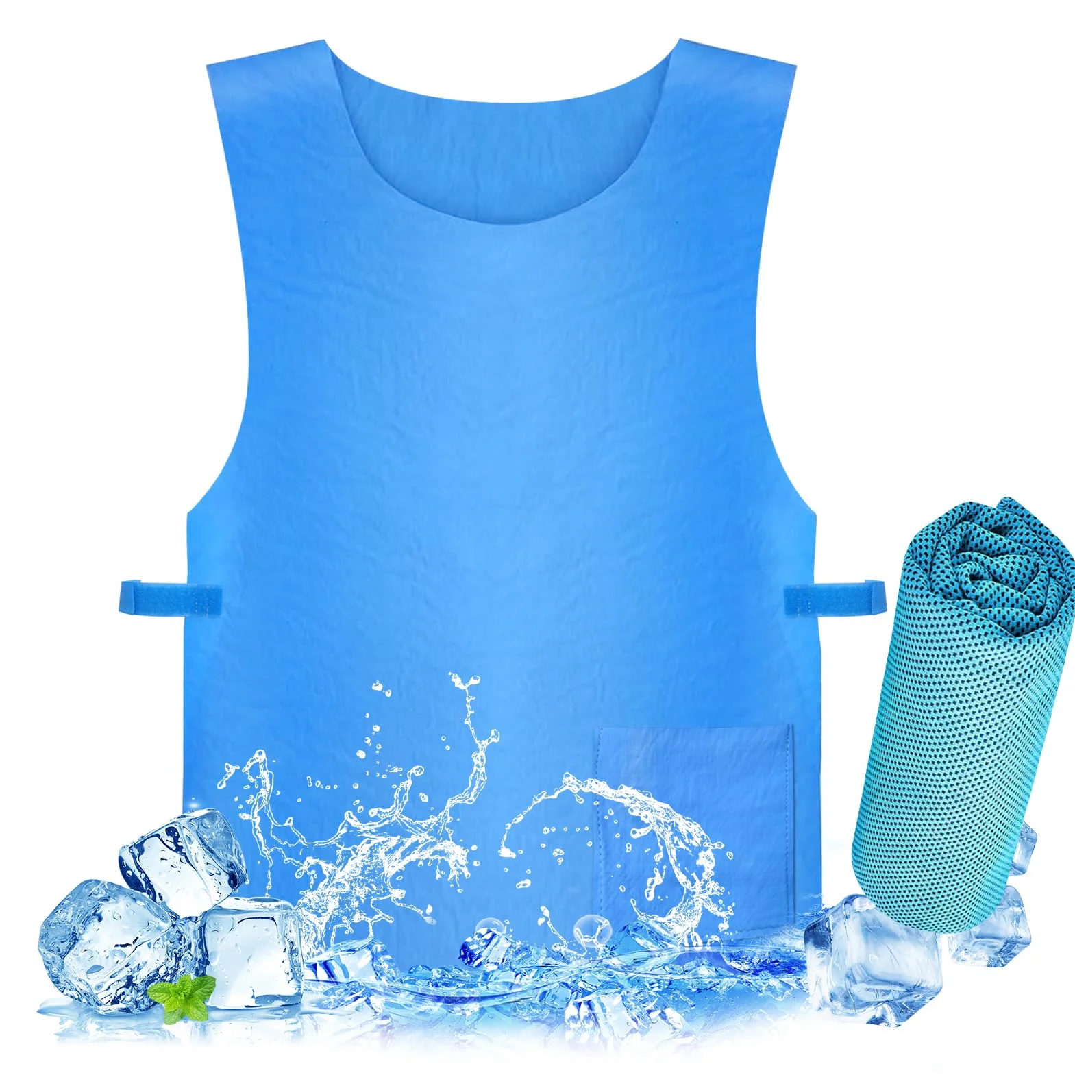 Gilet di Ghiaccio,Gilet di Raffreddamento Evaporativo,Gilet di Raffreddamento Resistente Al Calore Estivo,per attività all'aria aperta campeggio escursionismo sport