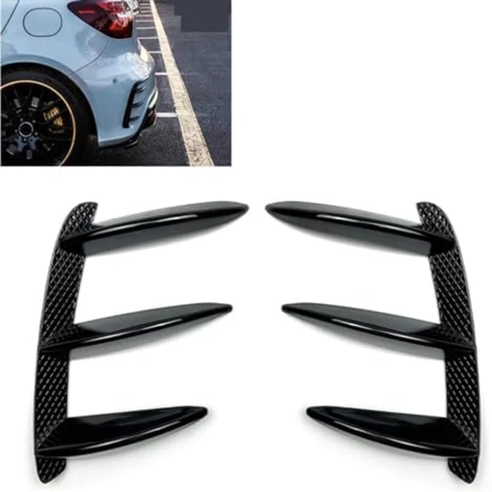 Spoiler per paraurti posteriore per Mercedes Classe A W176 A200 A250 A260 A45 per AMG 2013-2018, nero lucido e fibra di carbonio ABS Trim Splitter (nero lucido)