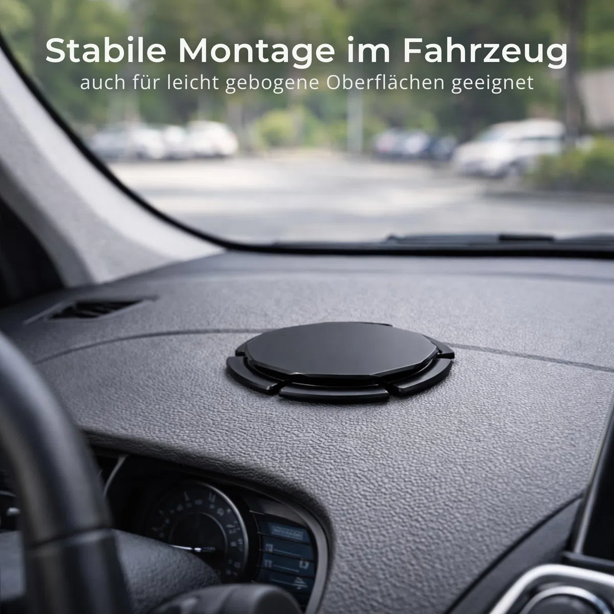 BoBoU Base adesiva segmentata Ø 78 mm (2 pezzi) per supporti a ventosa, piastra adesiva per cruscotti strutturati e leggermente curvi, forte tecnologia adesiva VHB, accessorio universale per auto