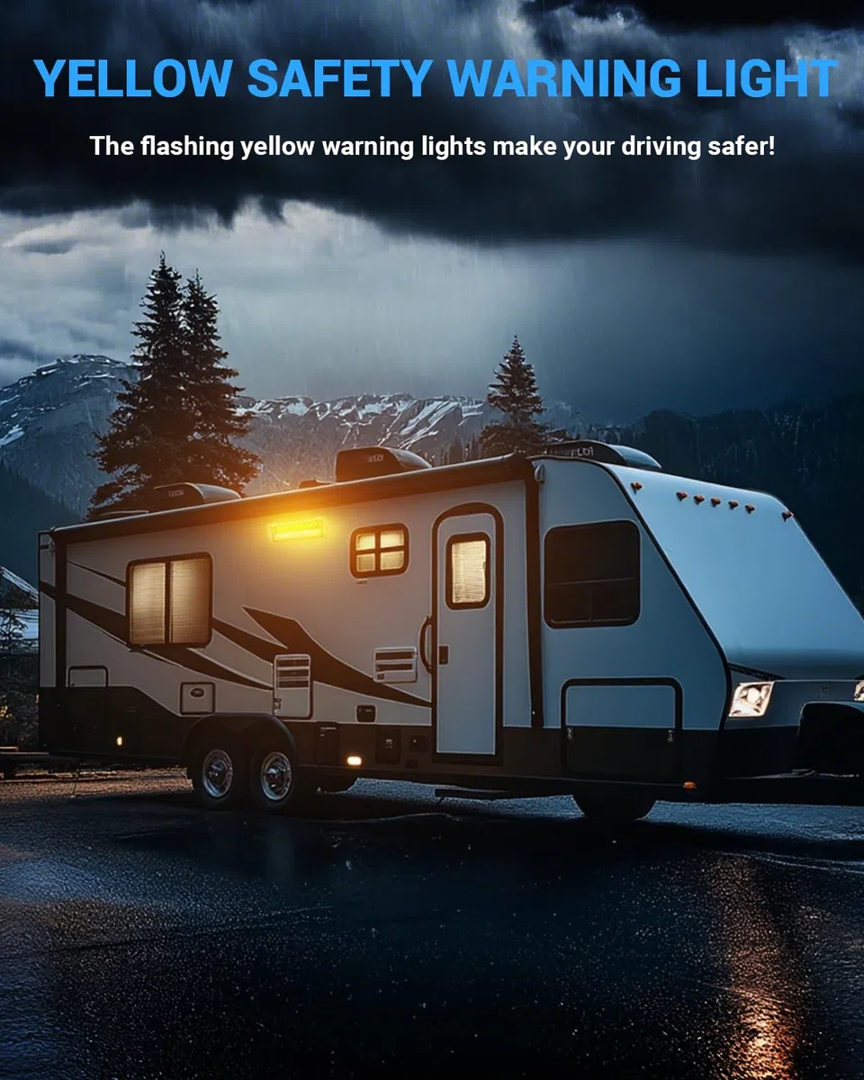 SUPAREE Luce a LED da 12 V per tenda da campeggio, colore ambra, 6500 K bianco e 1500 K ambra, 6000 lm, IP67, impermeabile, per barca, camper, camper, 1 pezzo