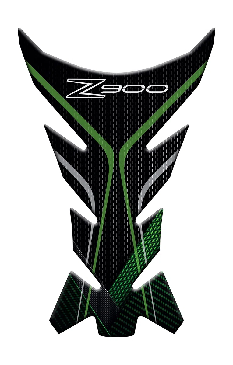 Motorcycle PARASERBATOIO RESINATO ADESIVO EFFETTO 3D, COMPATIBILE con KAWASAKI Z900 (VERDE SCURO)