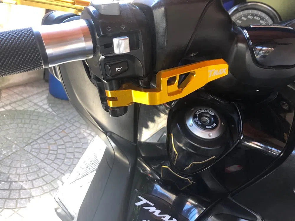 Leva del freno a mano e del freno di stazionamento in lega di alluminio per moto per YAMAHA TMAX 500 TMAX 530 XP500 XP530 TMAX 560 XMAX400 accessori (oro)