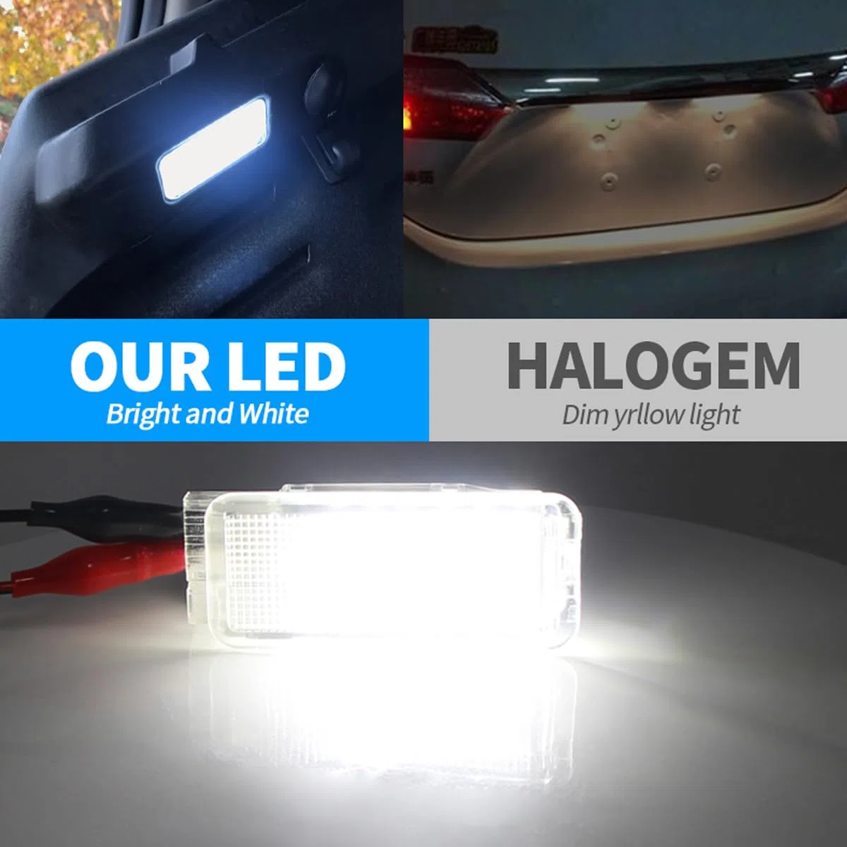 Luce LED Interna - Lampada Bagagliaio, Vanità e Zone Pedonali - Compatible For Citroen C2 C3 C4 C5 C6 C8 Glove Box Lamp Compatible For Peugeot 1007 207 306 308 5008 607 - Confezione da 2 Pezzi
