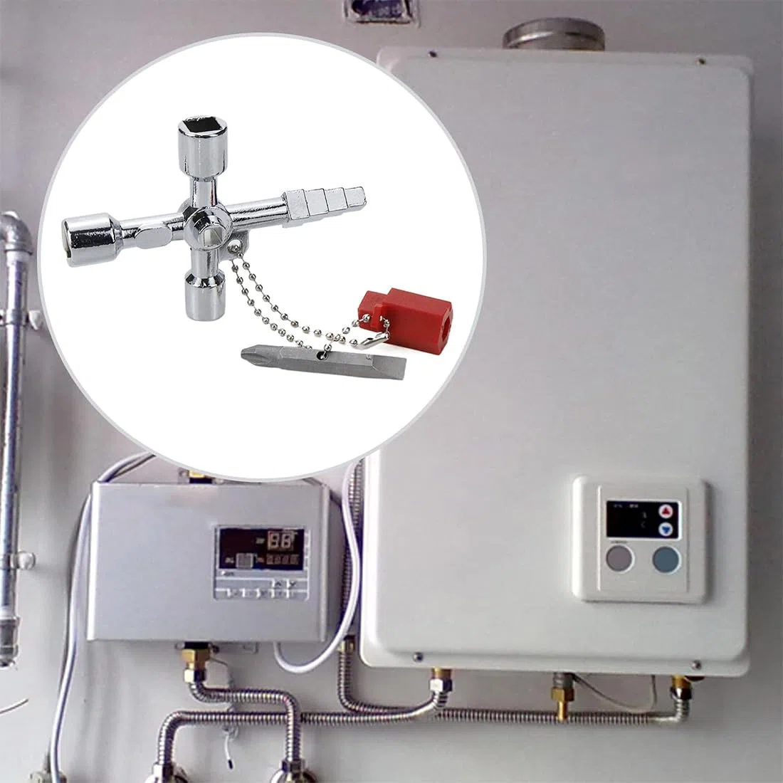 1 Pezzo A Croce Universale, Contatore Acqua, Chiave Universale Per Contatori Elettricità