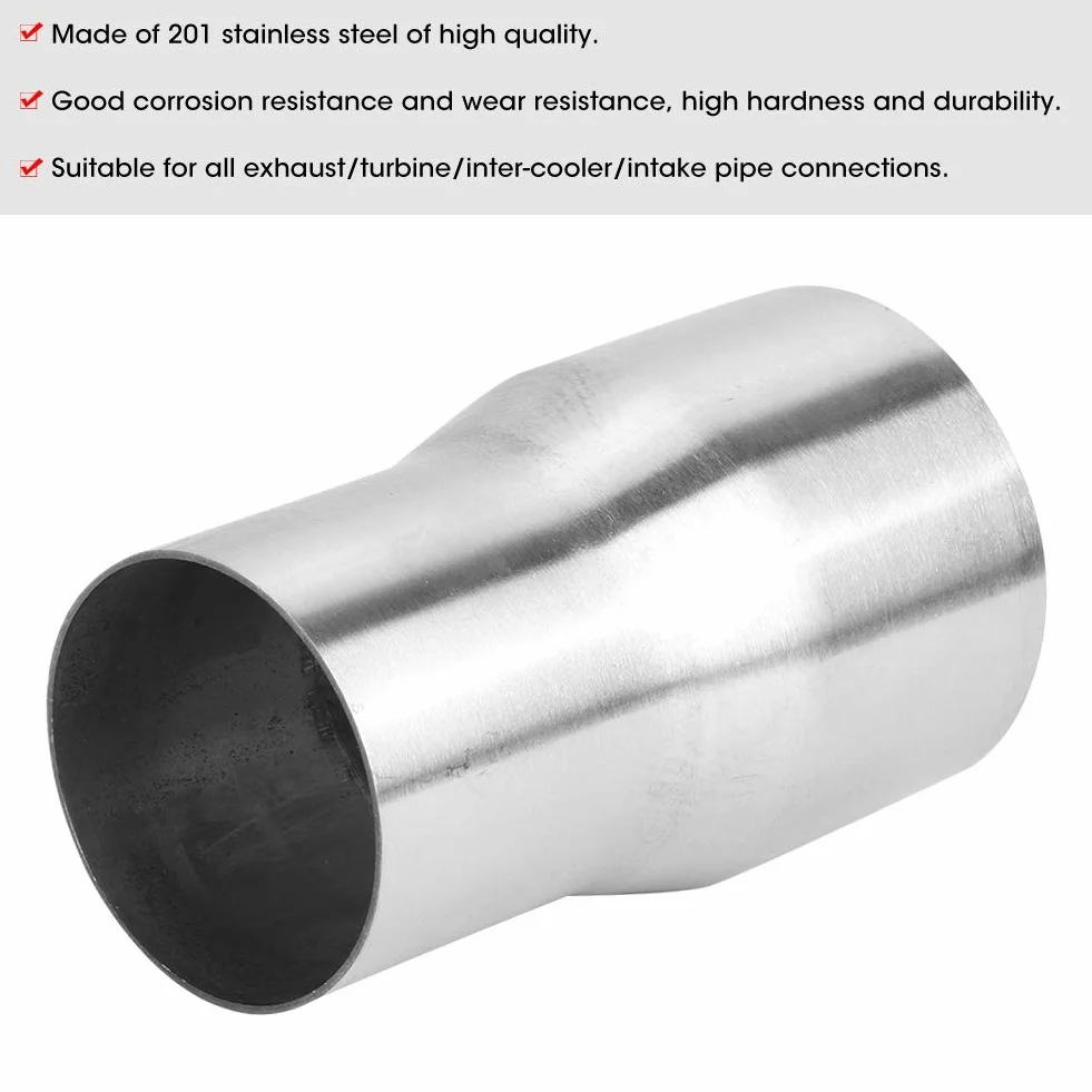 DEWIN Adattatore per Tubo di Scarico,Riduzione Scarico Tubo Riduttore per Tubo Di Scarico Adattatore per Tubo di Scarico Universale per Tubo Modificato(63MM/76MM)