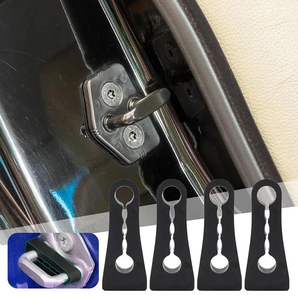 4 PCS Ammortizzatore per Serratura portiera Auto, Protezione per Serratura portiera, Compatibile con Nissan Navara/Note/NP 300/e-NV200/NV200,1-Black
