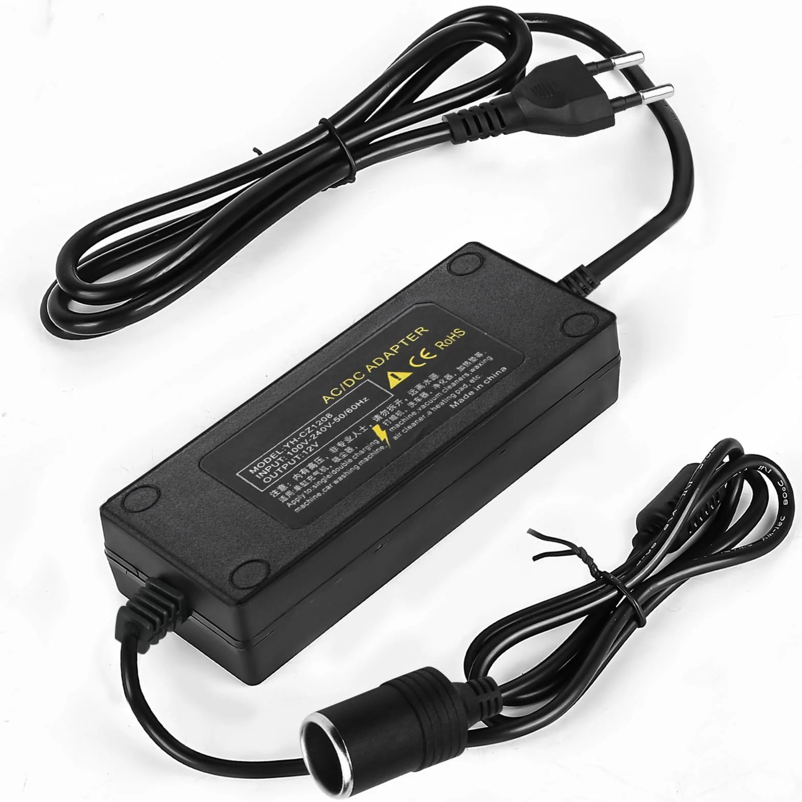 Adattatore di alimentazione per auto, 180 W, 15 A, 230 V su 12 V, adattatore per accendisigari per scatola frigo, aspirapolvere per auto, frigorifero, compressore, alimentatore per inverter adattatore