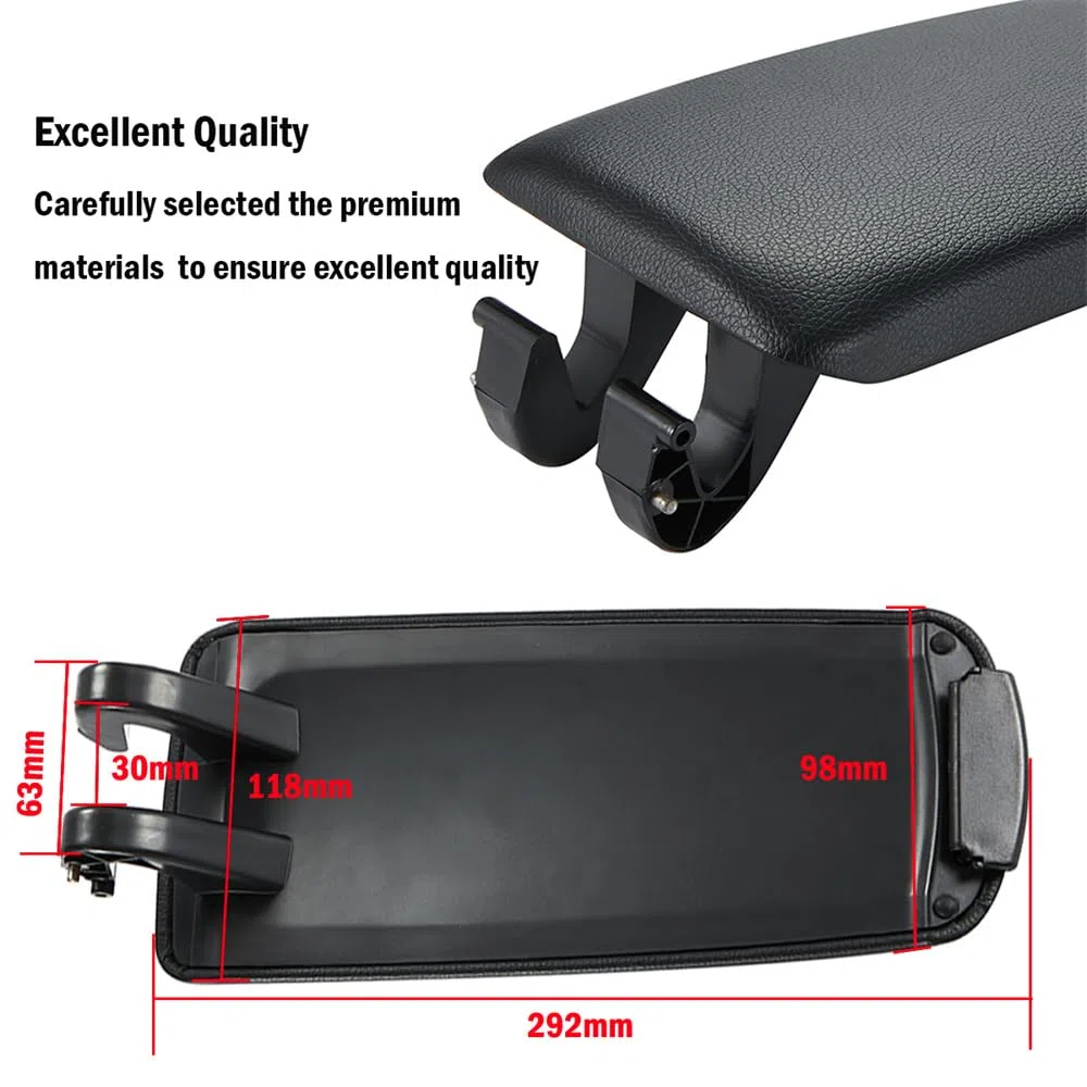 Colore nero Coperchio coperchio del bracciolo coperchio di stoccaggio della console centrale per braccio Per Audi A4 B6 B7 2002-2007