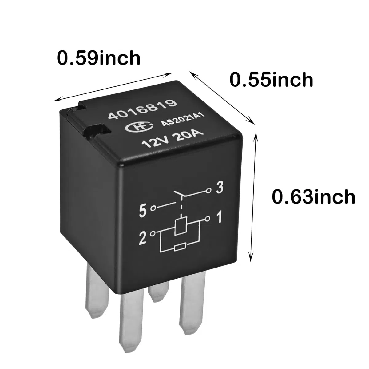 Micro ISO Automotive Relay 4016819 12V 20A 4 Pin