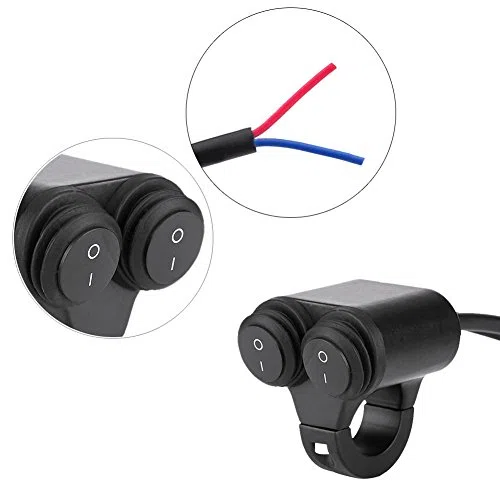 Interruttore del faro del manubrio del motociclo universale 22 mm - Manubrio Freno fendinebbia del clacson Interruttore del pulsante di comando doppio(B)