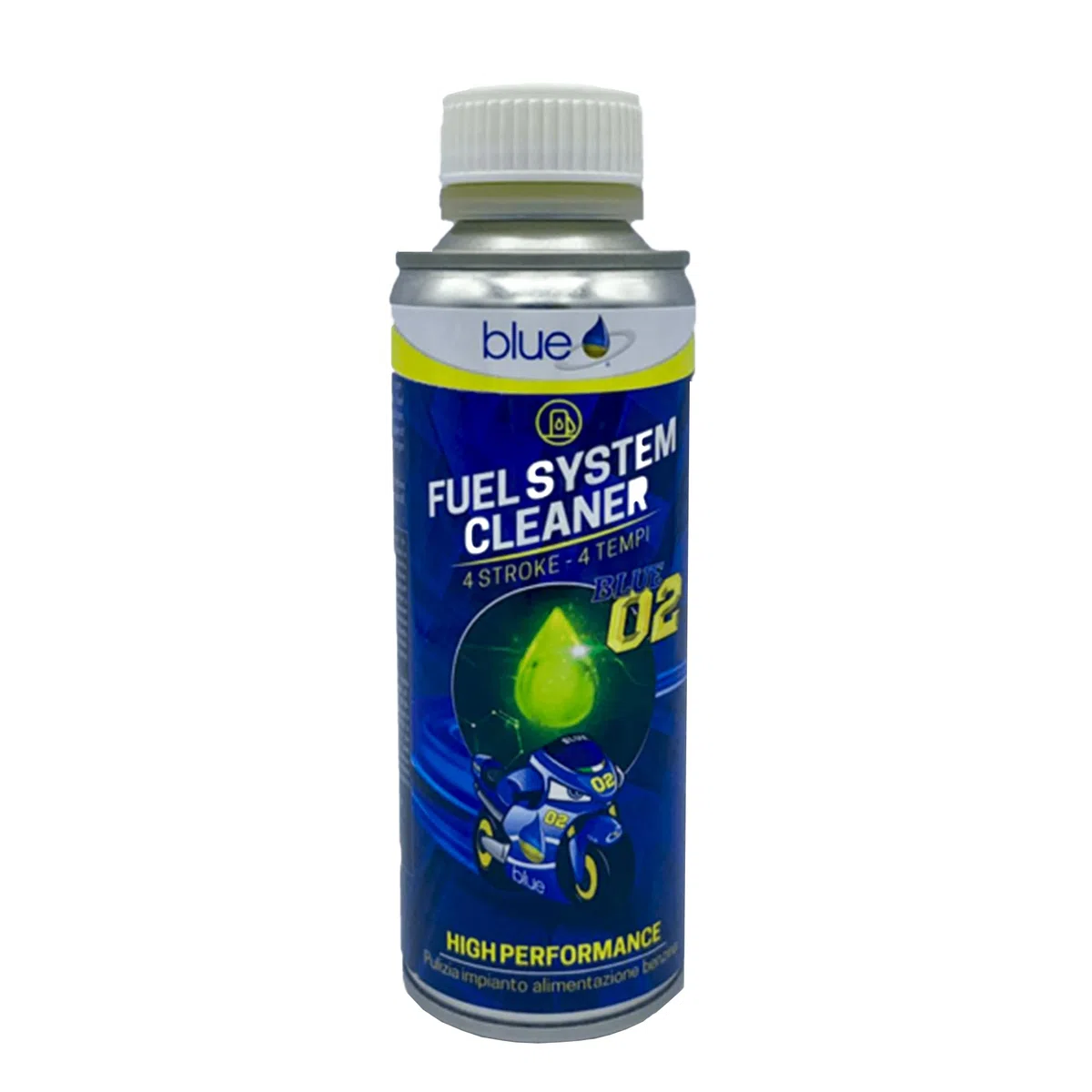 blue Fuel System Cleaner Pulizia impianto Alimentazione a Benzina di Moto e Scooter a 4 Tempi 200ml