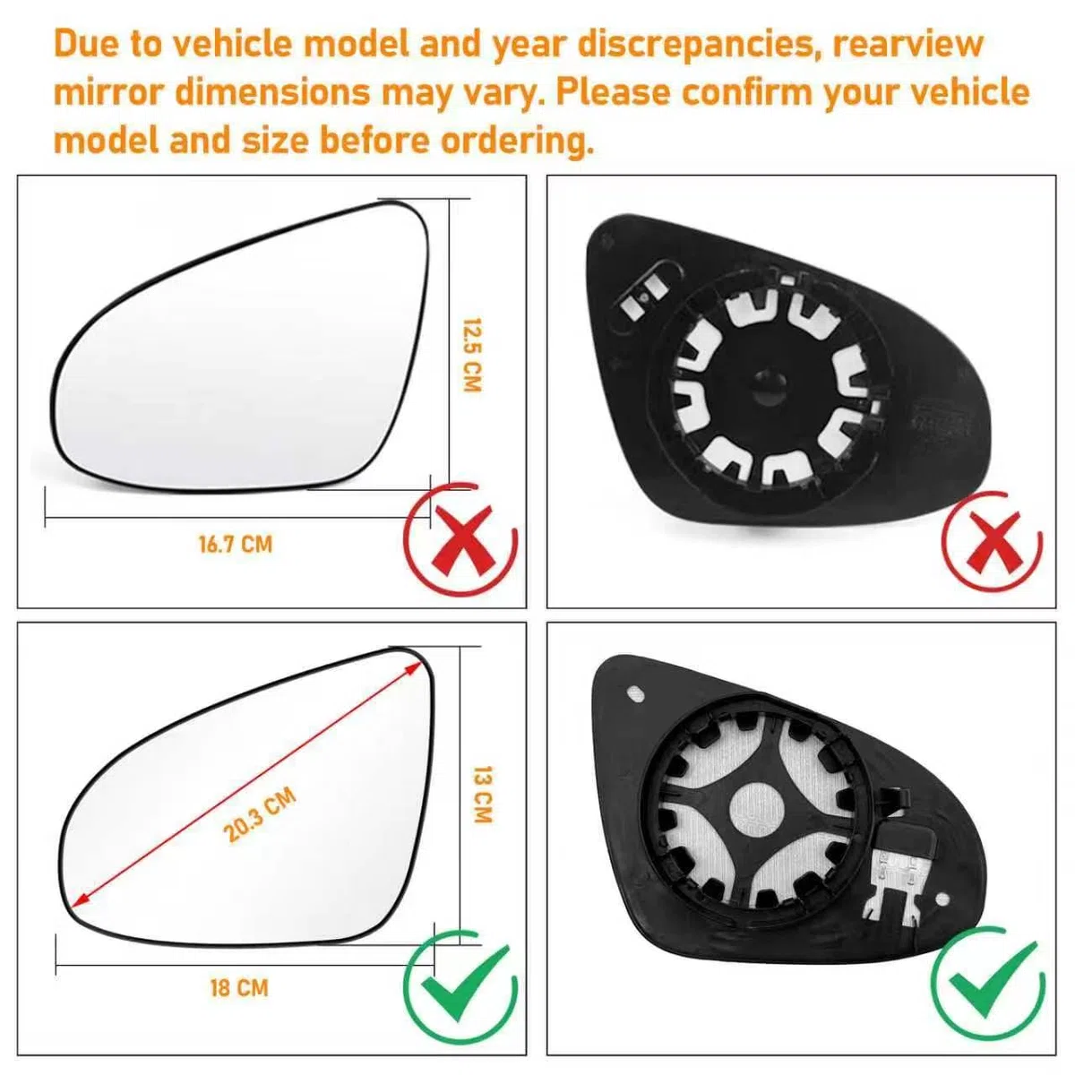 1PCS Vetro Specchio Compatibile con Toyota Aygo Specchietto 2014-2020, Specchio Retrovisore Riscaldato Compatibile con Peugeot 108/Citroen C1 2014-2020（Sinistro)