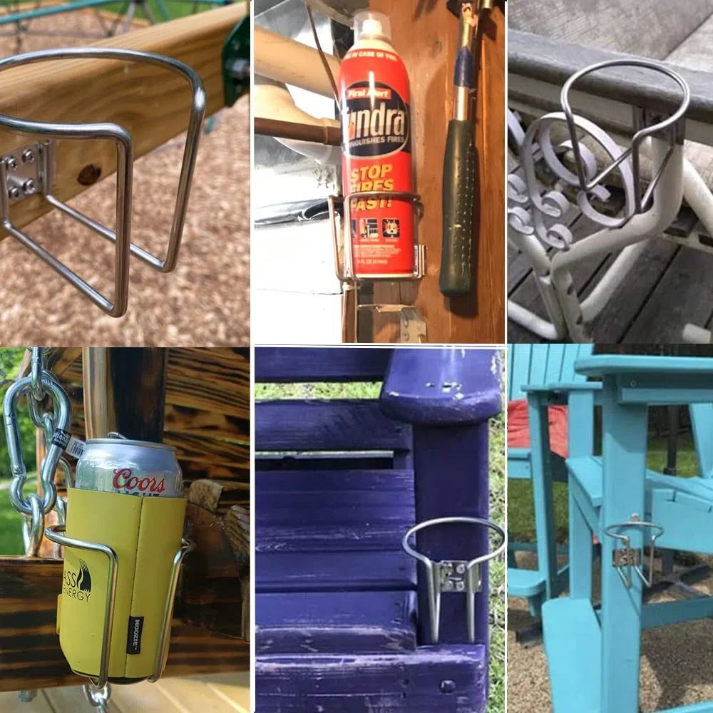Geloo 2 portabicchieri universali per auto, in acciaio inox, a forma di anello per barche, yacht, camper, per barche, binari, montaggio a parete, lattine di bevande, tazze, bottiglie, birra