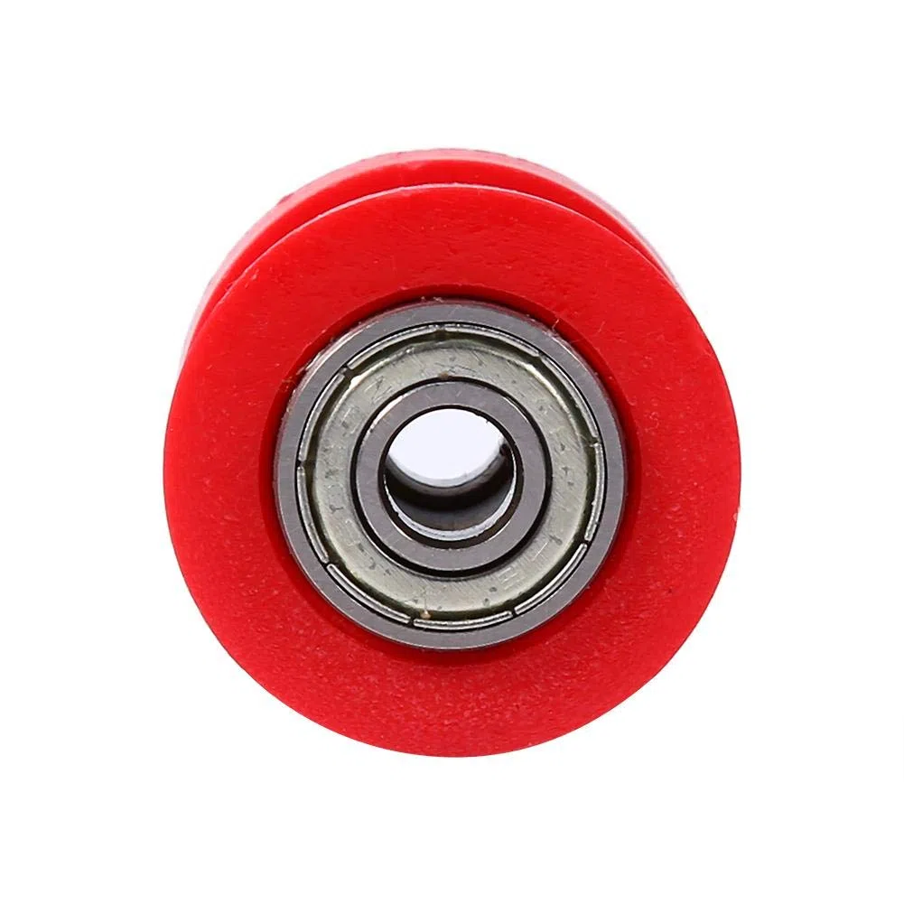 Keenso Rullo Tendicatena per Puleggia 8 Mm, Guidacatena per Tendicatena per Rullo Catena Moto Pit Dirt Mini Bike ATV(Rosso)