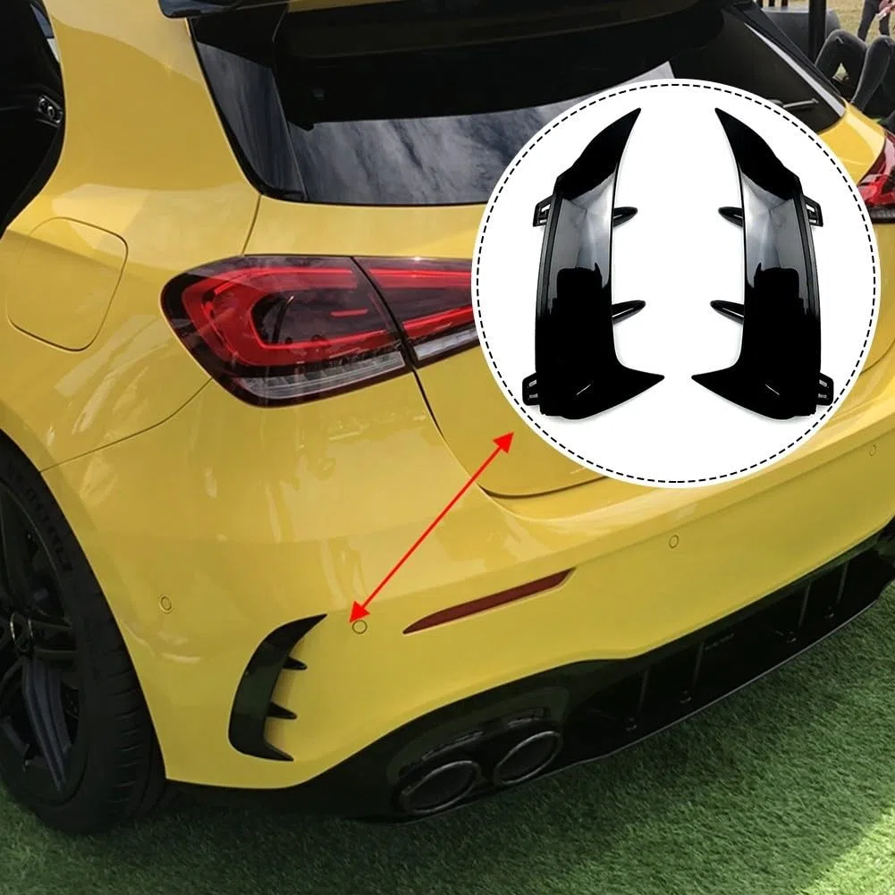 Design elegante splitter canard per paraurti posteriore per Mercedes Classe A W177 facile da applicare (nero)