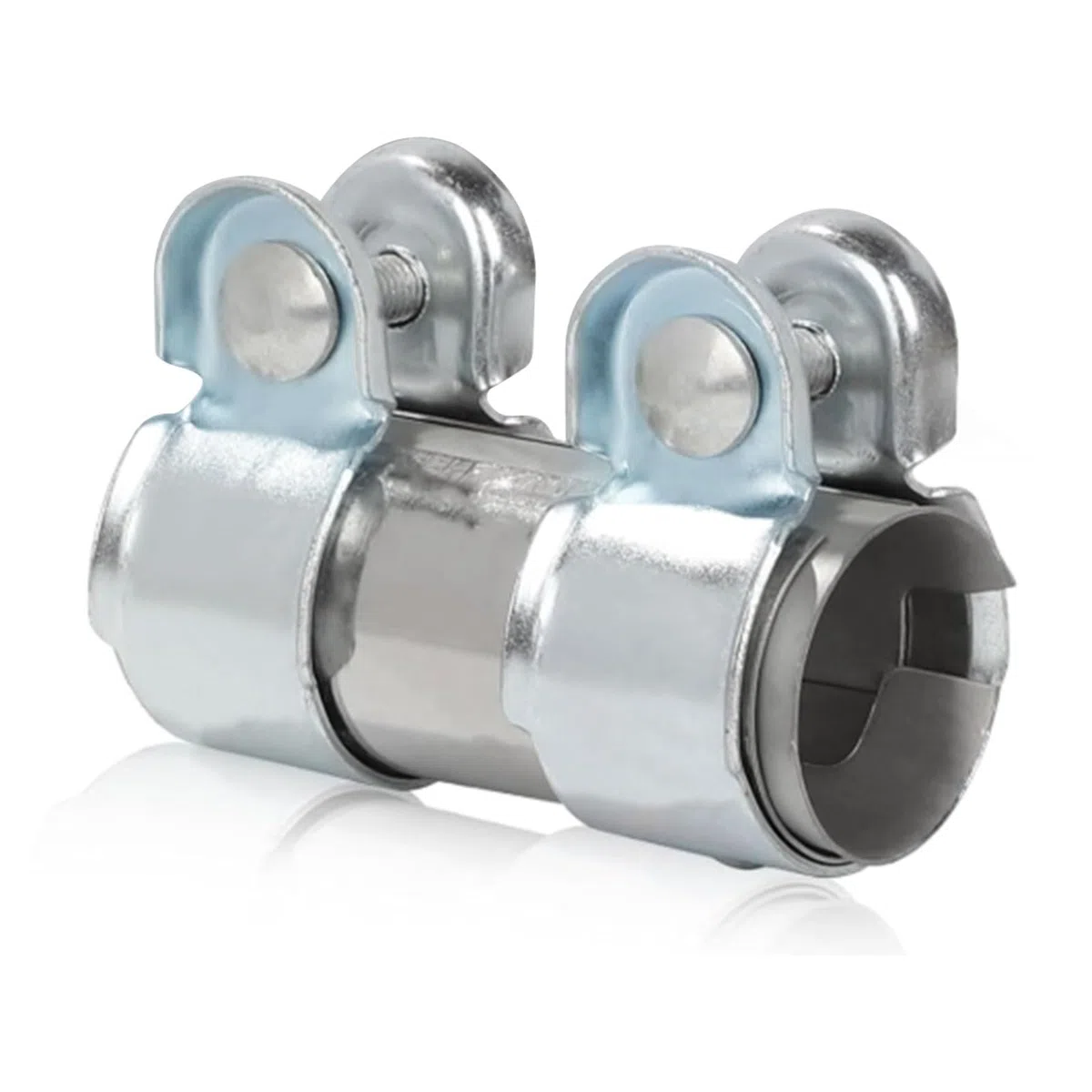 Fascetta di scarico doppia, 50 mm x 125 mm, acciaio inox, universale, per auto