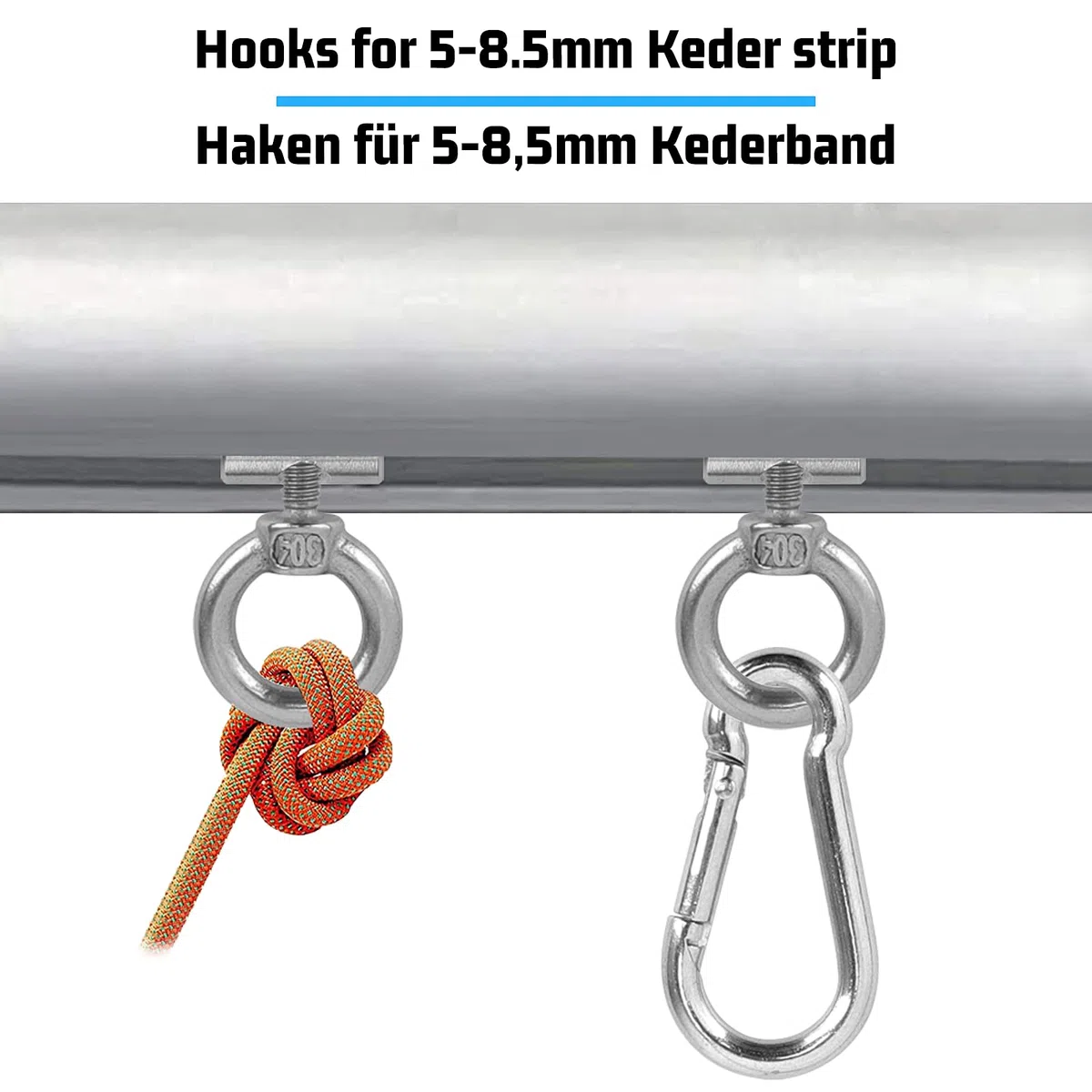 8 PZ Ganci per Tende da Campeggio,6 MM Ganci per Tende da Sole Accessori Camper per Tendalino Camper per Tendalino Camper, Roulotte, Giardino