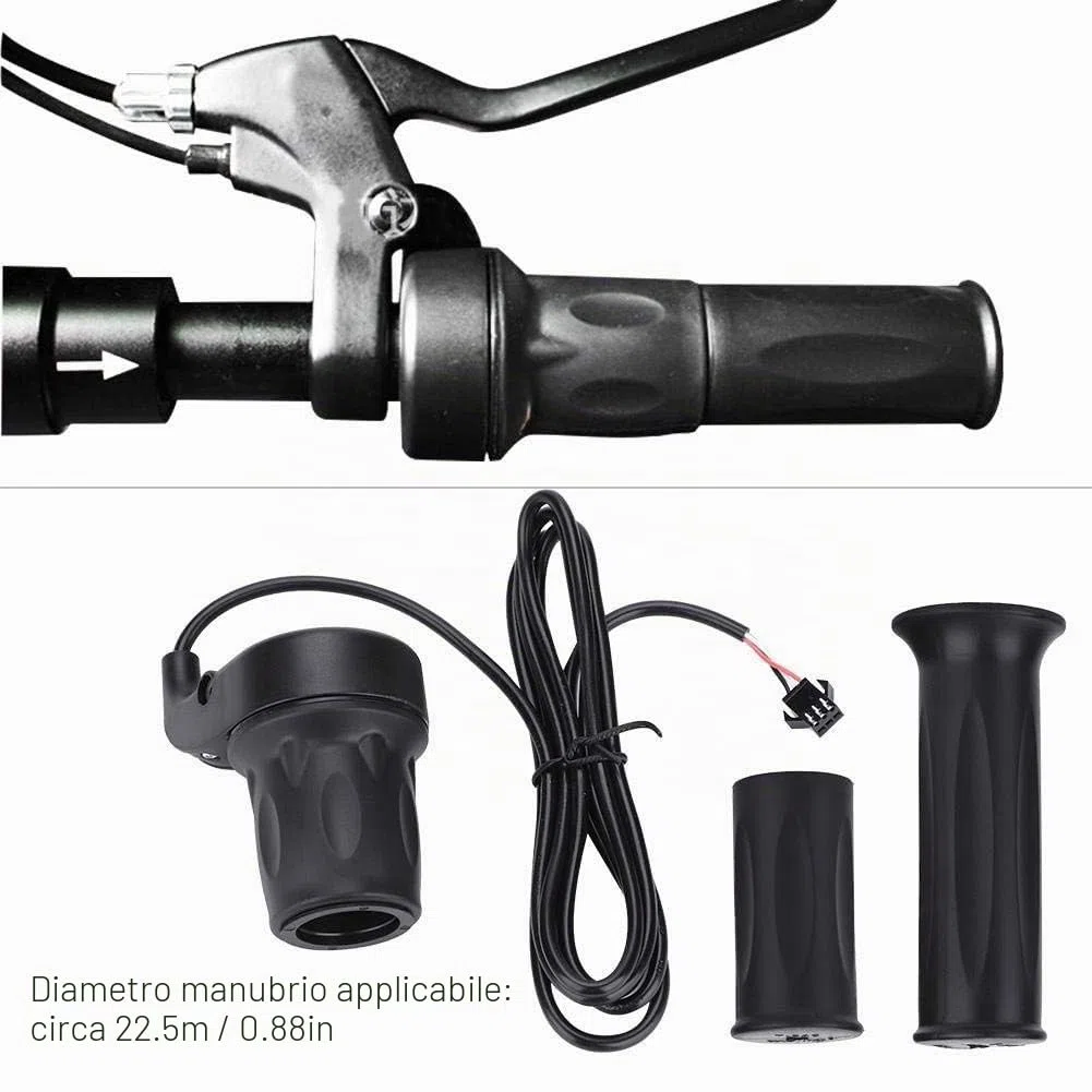 Acceleratore per Bici Elettrica, Manopola acceleratore velocità scooter, Maniglia acceleratore universale per bici elettrica e-bike da 1 paio per manubrio da 22,5 mm