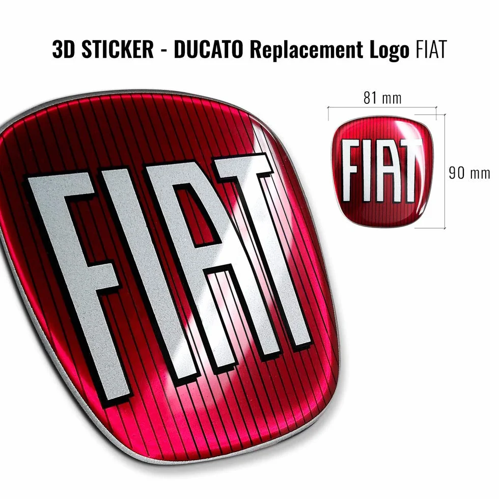 Adesivo Fiat Professional 3D Ricambio Logo Anteriore + Posteriore per Ducato