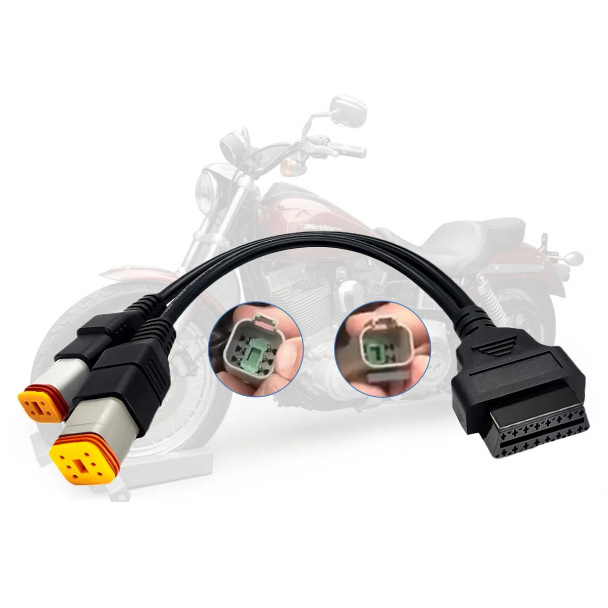 Cavo Obd2 per Harley 4 pin 6 pin 2 in 1 adattatore per scanner per moto OBD, connettore per il funzionamento dello strumento diagnostico per moto da 16pin a 4/6 pin adatto per lo strumento di