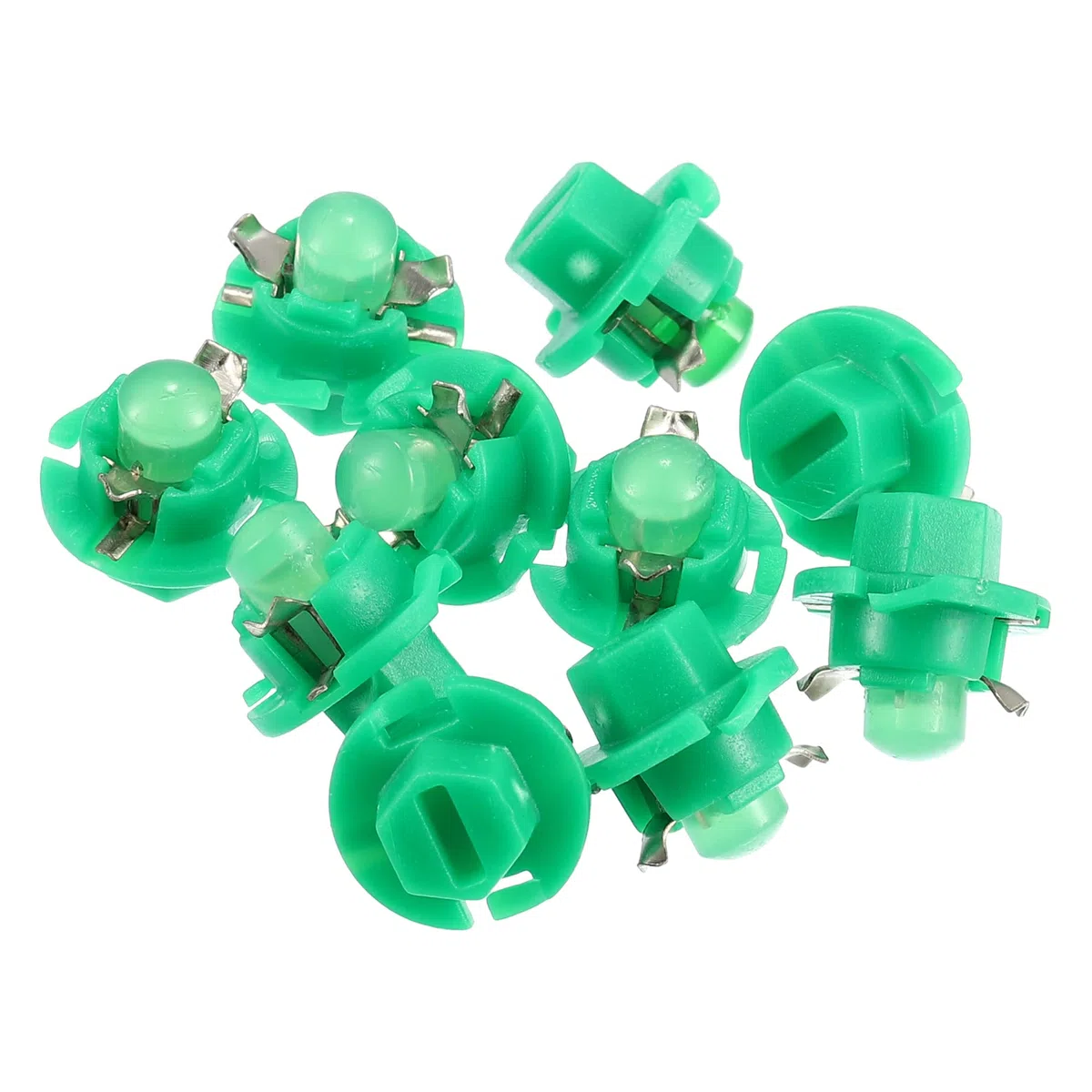X AUTOHAUX 10pcs DC 12 V T5 B8.4D LED luce del cruscotto verde per interno auto