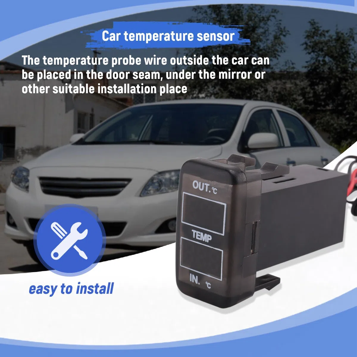 Display a Doppia Temperatura all'Interno e all'Esterno 'Auto Sensore a Doppia Temperatura per Prado
